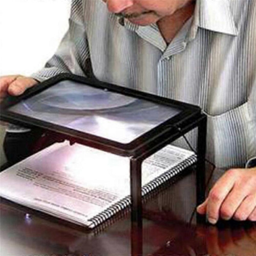 Full Page Optical Foldable LED Lens Desk Magnifying Glass for Elderly Reading 1