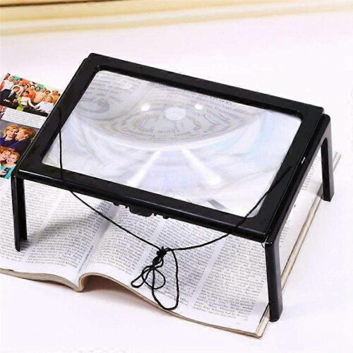 Full Page Optical Foldable LED Lens Desk Magnifying Glass for Elderly Reading 2