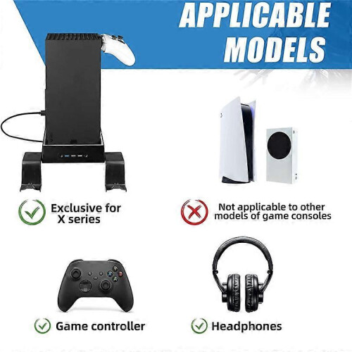 Wall Mount with Cooling Fan 3 USB Ports, for Game Controller Headphone Hanger Shelf 1