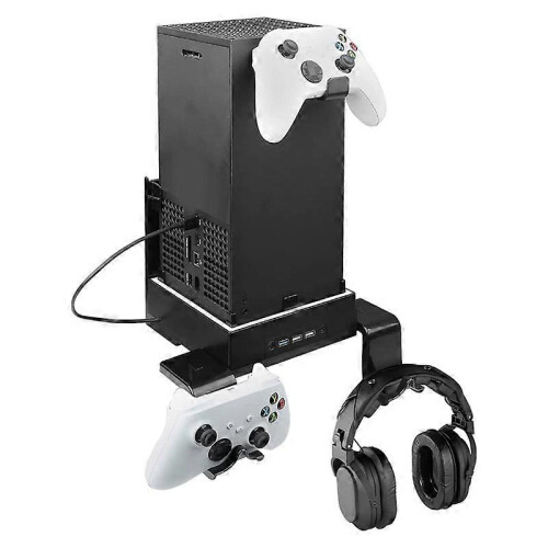 Wall Mount with Cooling Fan 3 USB Ports, for Game Controller Headphone Hanger Shelf 2