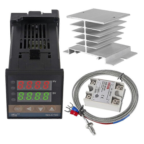 Κιτ θερμοστάτη PID-Temperature Controller C100 100ACV-240ACV με SSR Relay 40DA K Probe 1