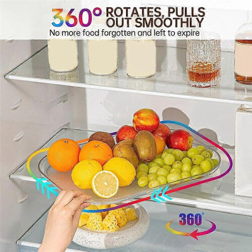 Clear Square Turntable Organizer for Refrigerator EU Standard Suitable for Cabinet Table Pan 2