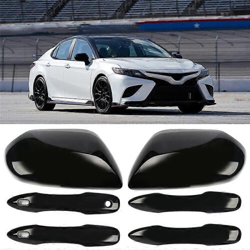 Side Door Mirror Caps + Door Handle Covers, Compatible with 2018-2023 Models, Black 1