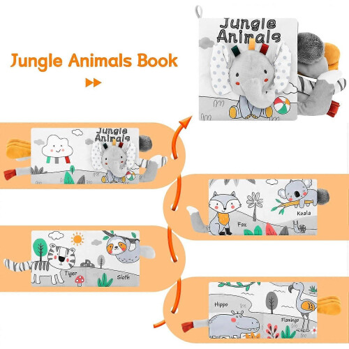 Baby Books 0-6 Months,2 Pcs Newborn Touch Feel Activity Early Development Toy 1