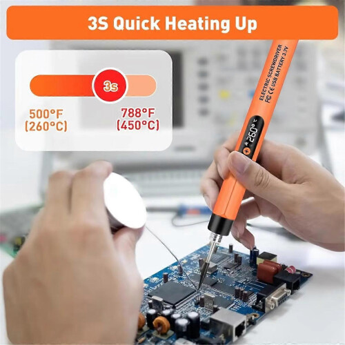 Mini Cordless USB Soldering Iron Kit, Portable with LCD Adjustable Temperature 2