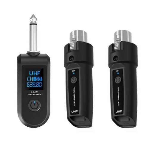 UHF XLR Adapter System for Wireless Microphone Transmitter and Receiver Compatible with Dynamic Microphones and Guitar Audio 2