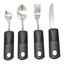 4 pcs flexible cutlery compatible with disabled people, the elderly and adults, heavy adjustable cutlery