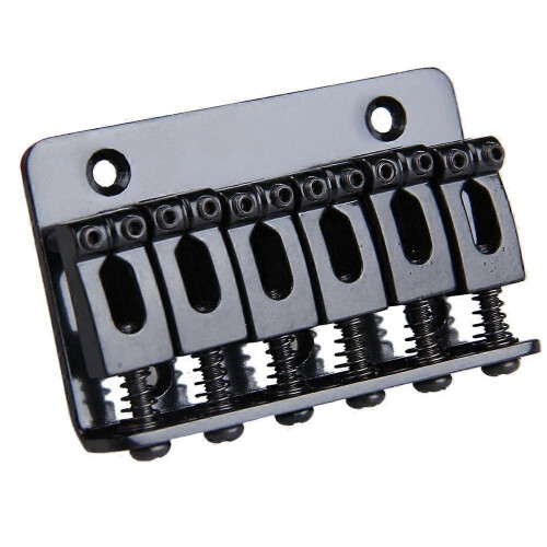 6pcs 65mm Saddle Hardtail Bridge Top Load Electric Guitar Bridge (Black)