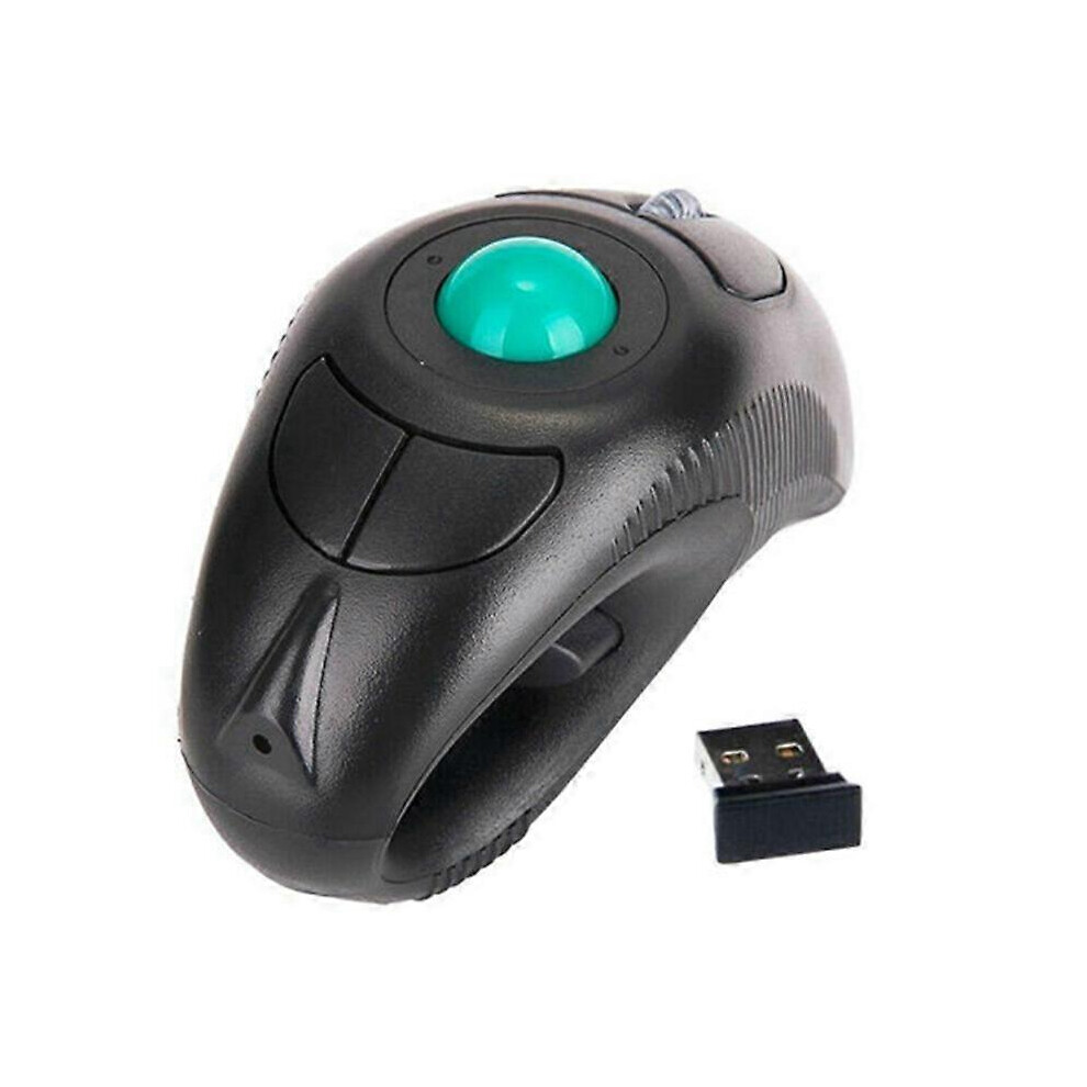 2.4G Wireless Ergonomic Handheld Finger Usb Optical Trackball Air Mouse 3706080877866