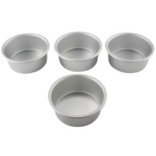 Set of 4 10 cm round small cake pans compatible with mini cakes, pizza, quiche
