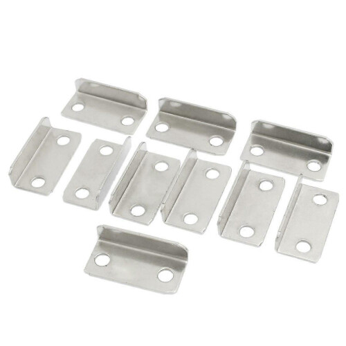 10pcs Silver Tone Metal Rectangular Drawer Lock Bar for Home Office
