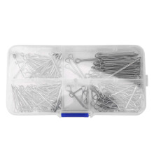 175pcs Split Pin Set with Cotter Fixings, Various Sizes, Galvanized Steel with Hard Case