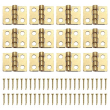 12pcs 1/12 Dollhouse Miniature Furniture Cabinet Locker Mini Hinges - Gold