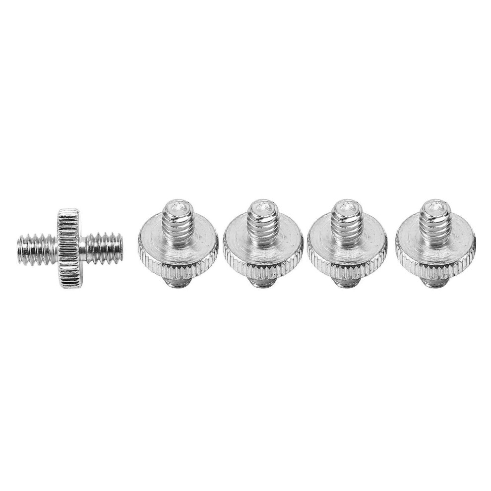 5Pcs 1/4 Inch Male To 1/4 Inch Male Metal Thread Screw Adapter Tripod Screw Converter Compatible With Dslr Silver 3259641583466