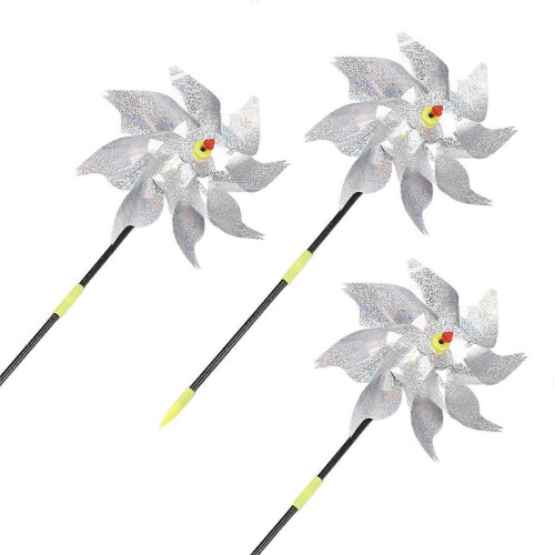 3pcs Reflective Windmill Bird Deterrent for Orchard Use