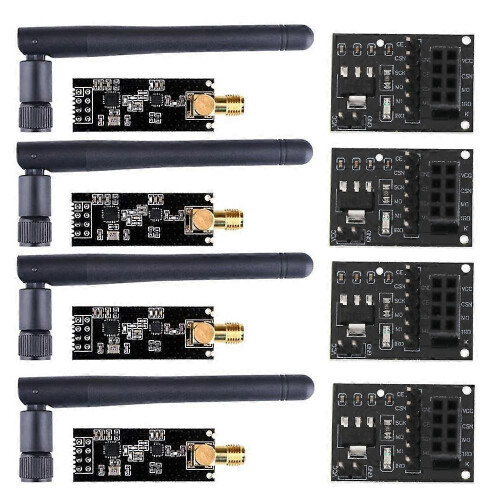 4pcs NRF24L01+PA+LNA Radio Modules with Antenna, 1100 Meter Range
