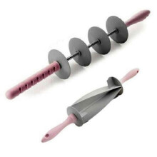 2-Piece Adjustable Rolling Pin Slicer Set compatible with Kitchen
