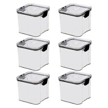 6 pcs 700ml Clear Square Kitchen Food Container Organizers with Vacuum Lids