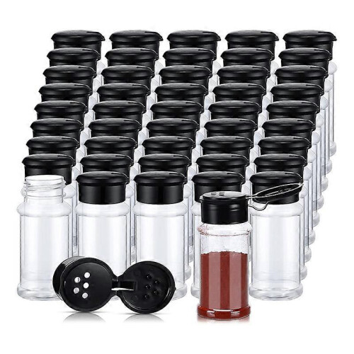 50pcs Plastic Spice Jars with Shaker Lids, Spice Containers
