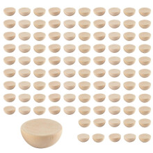 100pcs 20mm Half Unprocessed Split Natural Round Wooden Beads, Loose compatible with DIY Crafts