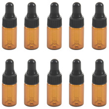 10pcs 3ml empty brown glass dropper bottles with pipette compatible with essential oils