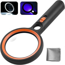 Handheld Magnifier with Reading Light, 30 LED 1 UV Light 2 Modes