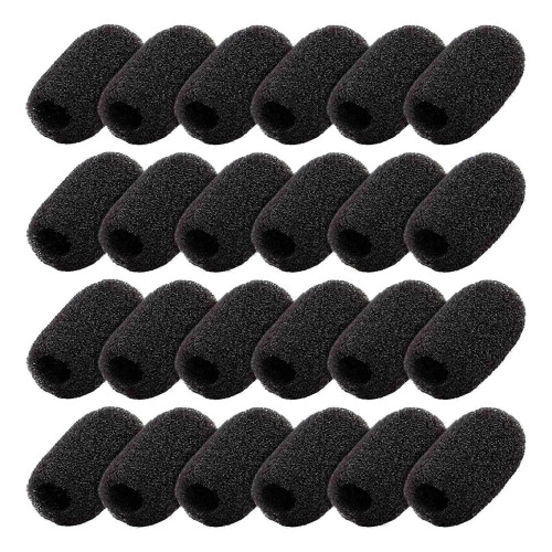 24pcs Mini Foam Windscreens compatible with Collar Microphone Headsets