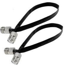2 pieces 20cm RF coaxial cable, window/door feed-through flat cable, SO239 UHF female to female male connector