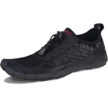 Barefoot Shoes Mens Women Water Shoes Trail Running Beach Water Trainers for Gym Swim Snorkeling Surfing-11 UK-S6 Black