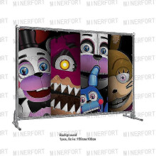 Anime Figures Five Fnaf Birthday Party Supplies Disposable Tableware Paper Plates Cups Balloons Cake Topper for Kids Decorations-Background 1Pcs 3