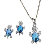 European and American Fashion Niche Design Turtle Earrings Necklace Set Female Animal Jewelry