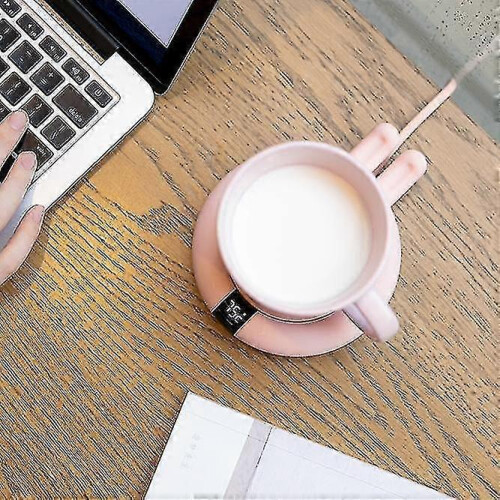 (pink) Intelligent constant temperature heating coaster, insulated water cup base, desk Warmer Heating Pad 2