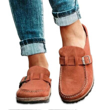 Women Casual Comfy Clogs Suede Slip On Sandals Summer Home Office Shoes-38-Orange