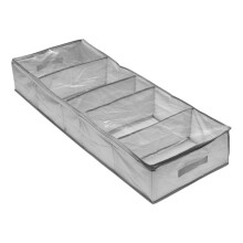 Underbed Storage Bag with 5 Compartments Wardrobe Clothes Bedding Organiser Grey