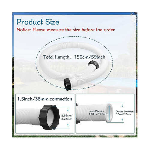 2 Pcs 1.5inch Pool Filter Pump Connector Drain Hose Adapter Durable Threaded Connection Parts 2