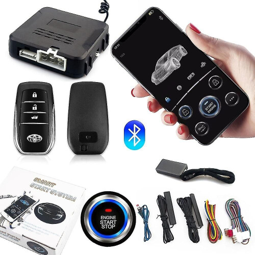 Universal Car Remote Start Stop Kit, Bluetooth App Control Engine Ignition, Trunk Release, PKE Keyless Entry Car Alarm 1