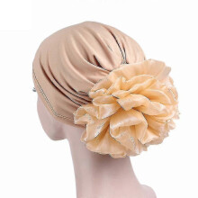 Womens Turban Flower Knot Hat Scarf Hijab Chemo Head Wrap Cap,khaki