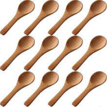 50 Pieces Small Wooden Spoons Mini Nature Spoons Wood Honey Teaspoon Cooking Condiments Spoons For