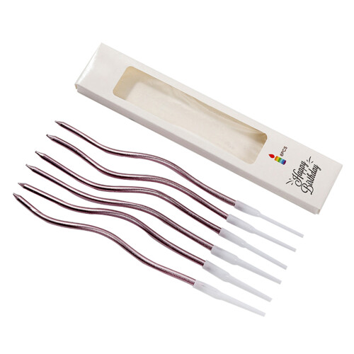 6 Pcs Coloured Twisted Birthday Candles 17 cm 1