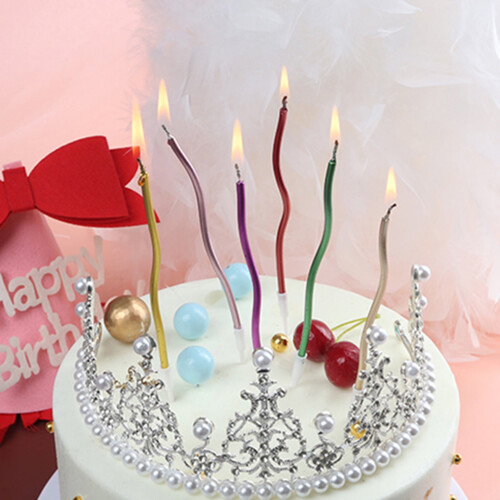 6 Pcs Coloured Twisted Birthday Candles 17 cm 2