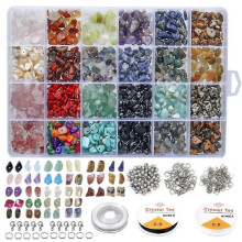(Style2) Gemstone Beads Crushed Irregular Beads Set Natural Stone Crystal Loose Diy Beads