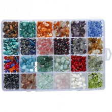 (Style1) Gemstone Beads Crushed Irregular Beads Set Natural Stone Crystal Loose Diy Beads