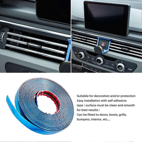 5m 20mm Chrome Self-Adhesive Car Molding Strips compatible with Vans 1