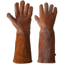 (M, Brown) Rose Pruning Gloves For Men And Women ,leather Gardening Gloves