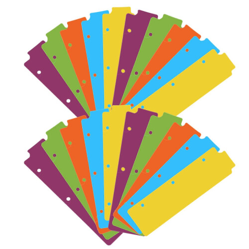 20 Insertable Plastic Bookmarks Mini Binder Dividers compatible with Planners Multicolored 1