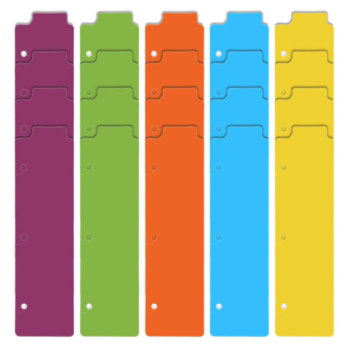 20 Insertable Plastic Bookmarks Mini Binder Dividers compatible with Planners Multicolored 2