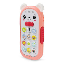(Light pink) Cell Phone Toy With , Light Up, Music & Adjustable Volume Kids Play