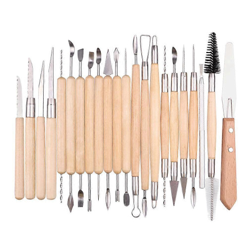 (22PCS) 25Pcs Clay Sculpting Tools Kit Clay Modelling Tools Wooden Polymer Clay Tools Rubber Pottery Tools