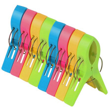 Pack of 8 Large Bright Colour Plastic Beach Towel Pegs Clips for Sunbed - Holiday Essentials - Towel Holder Grips for Deck
