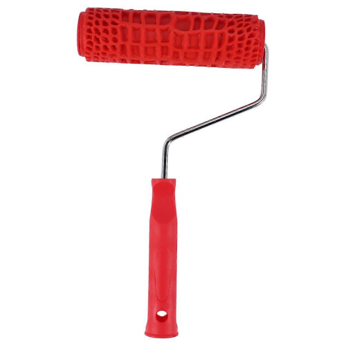 Rolo de pintura com textura de pele de crocodilo em relevo de 7 polegadas com cabo, compatível com decoração de parede. 1